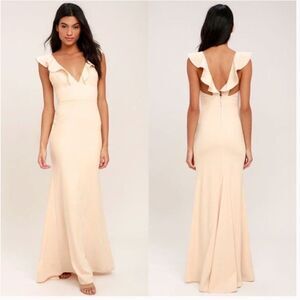 Lulus Perfect Opportunity Ruffle Trumpet Gown